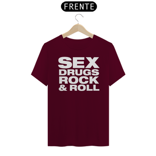 Nome do produtoSEX DRUGS ROCK & ROLL Camiseta Personalizada com Estampa XXX