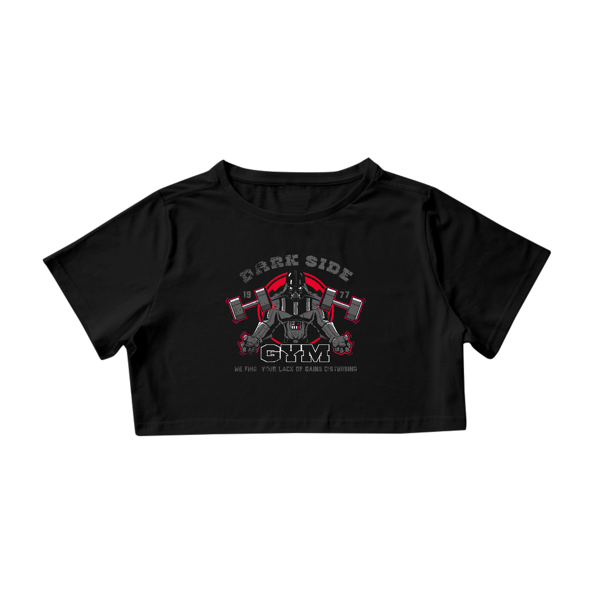 Nome do produto: Camisa Cropped Feminina: Darth Vader GYM