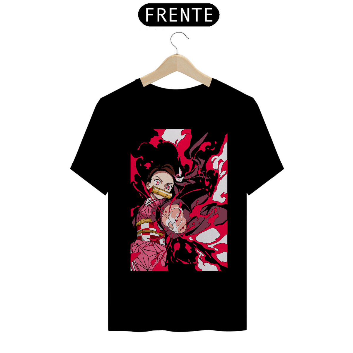 Nome do produto: Camiseta Unissex: Nezuko Kamada  (Kimetsu No Yaiba)