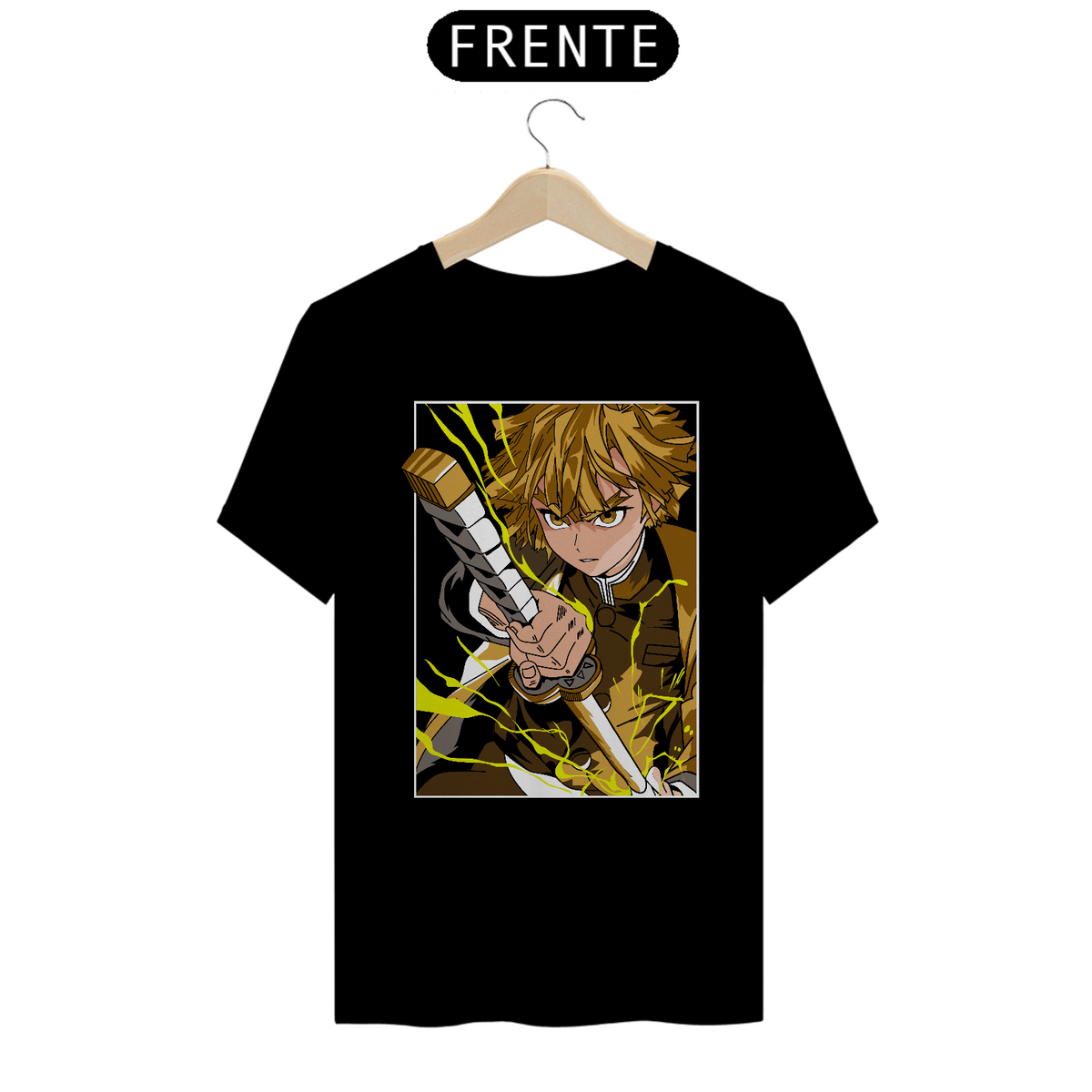 Nome do produto: Camiseta Unissex: Zenitsu Agatsuma (Kimetsu No Yaiba)