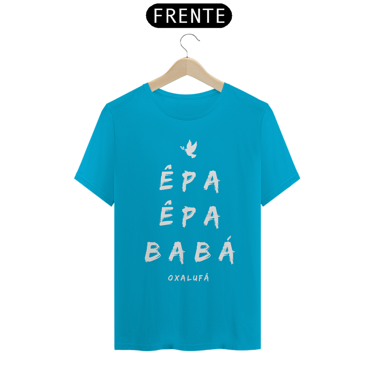 Nome do produto: Camiseta Masculina Òrìsànlá- Saudação Epa Epa Bàbá 100% Algodão Fio 24.1, 145g costura simples e gola ribana