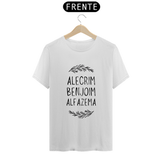 Camiseta Alecrim, Benjoim Alfazema 100% Algodão Fio 24.1, 145g costura simples e gola ribana