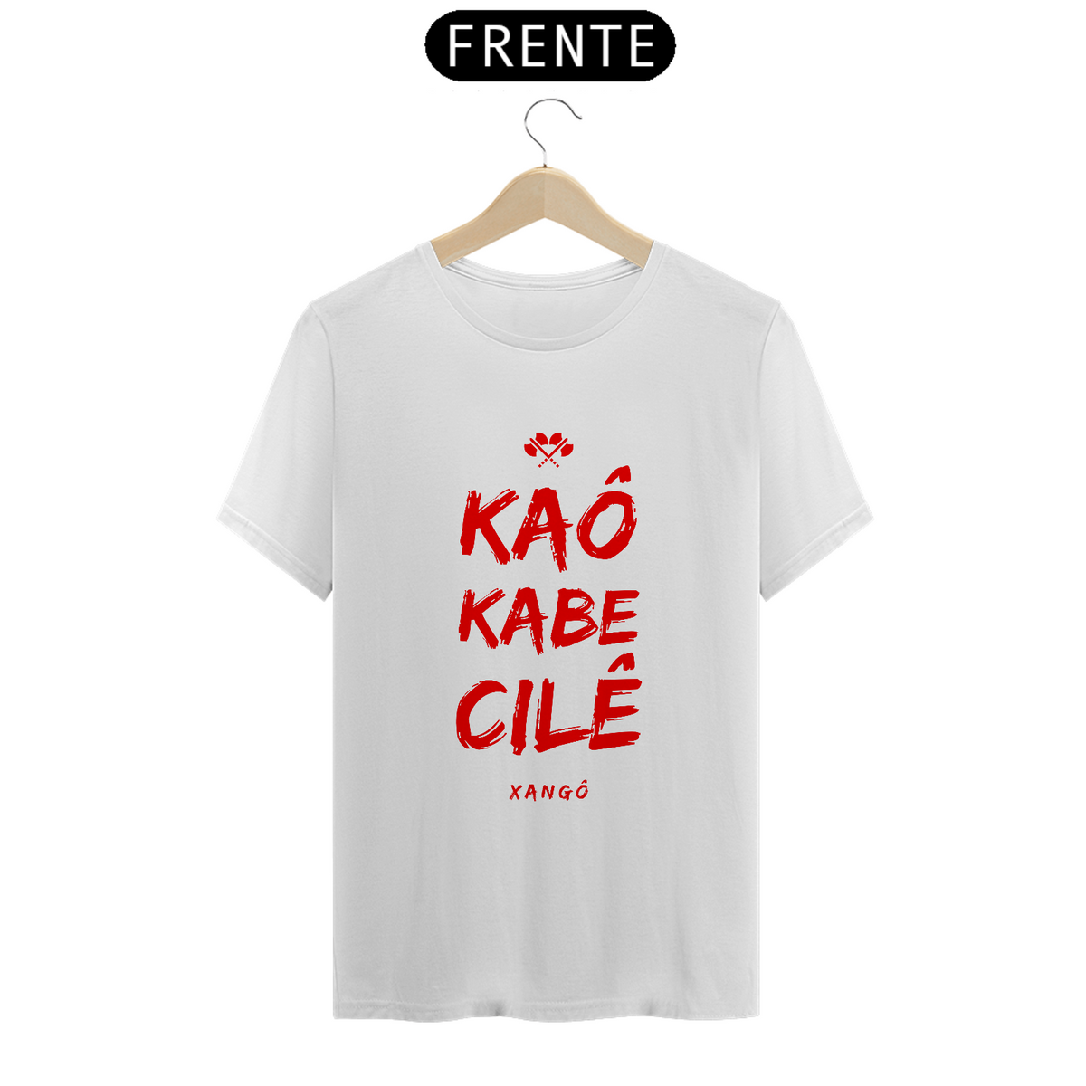 Nome do produto: Camiseta Adulta Saudação Xangô Kao Cabecile 100% Algodão Fio 24.1, 145g costura simples e gola ribana