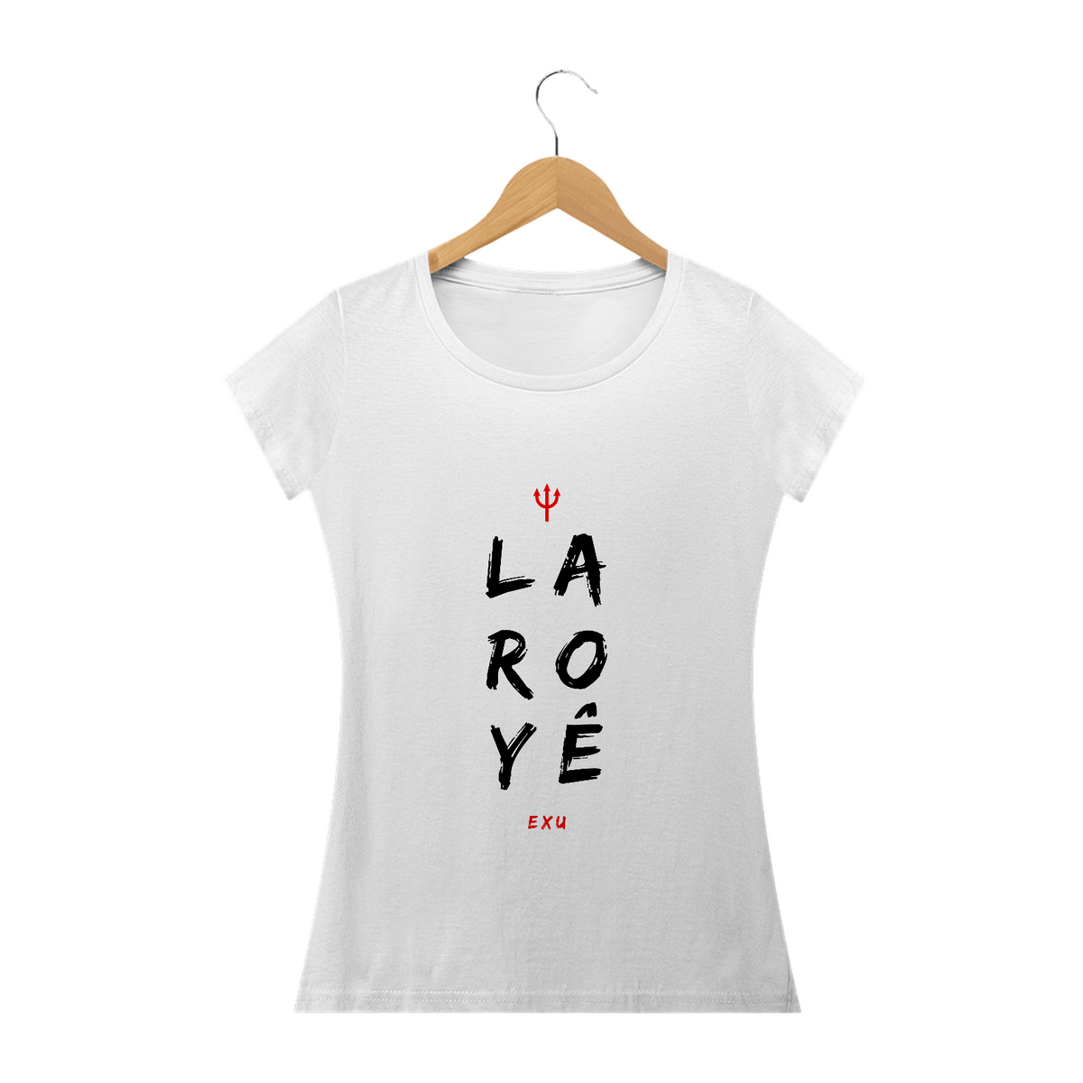 Nome do produto: Camiseta Feminina Laroyê Exu Orixá Exu - Baby Long 