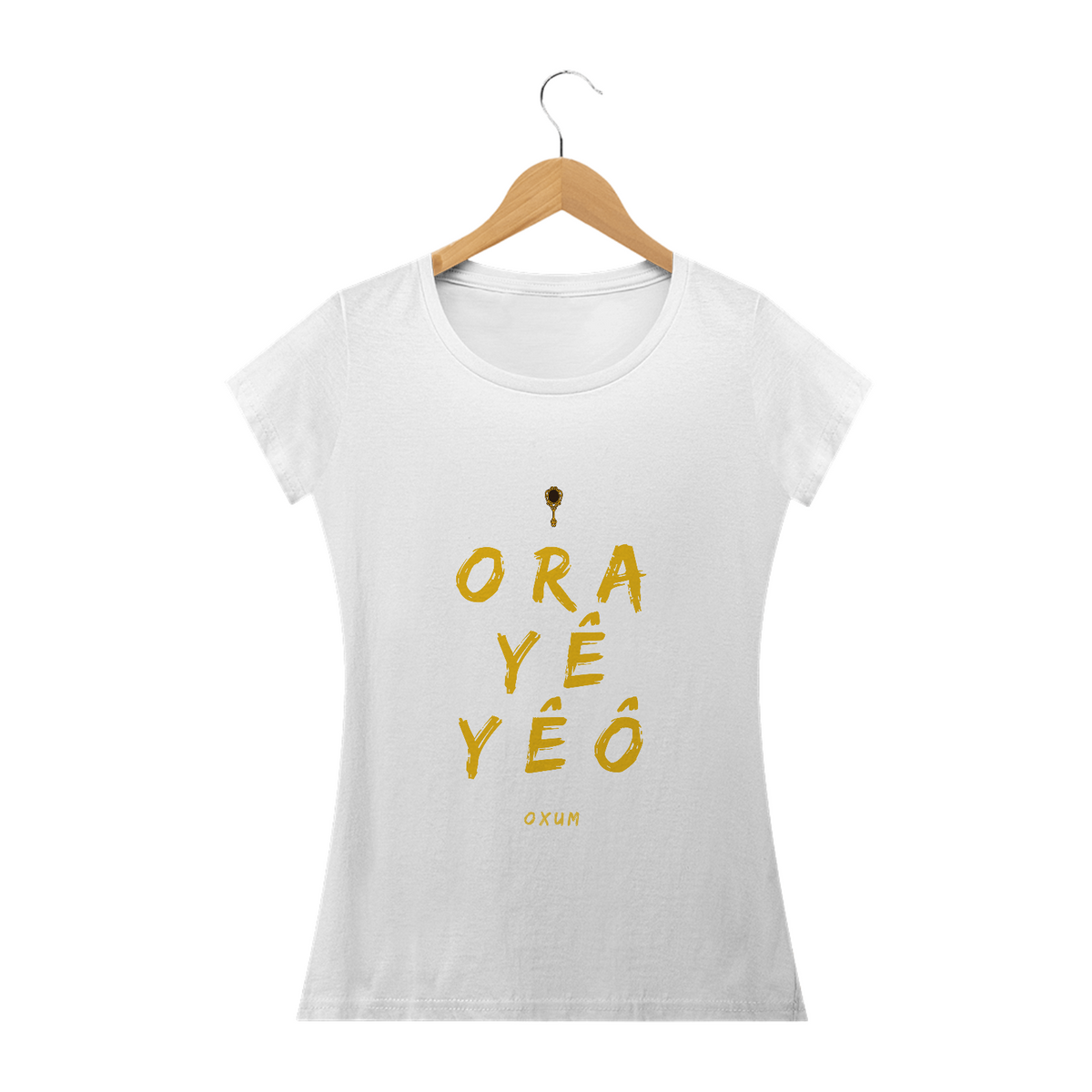 Nome do produto: Camiseta Feminina Osun Oxum - Saudação Òóré Yéyé Osun