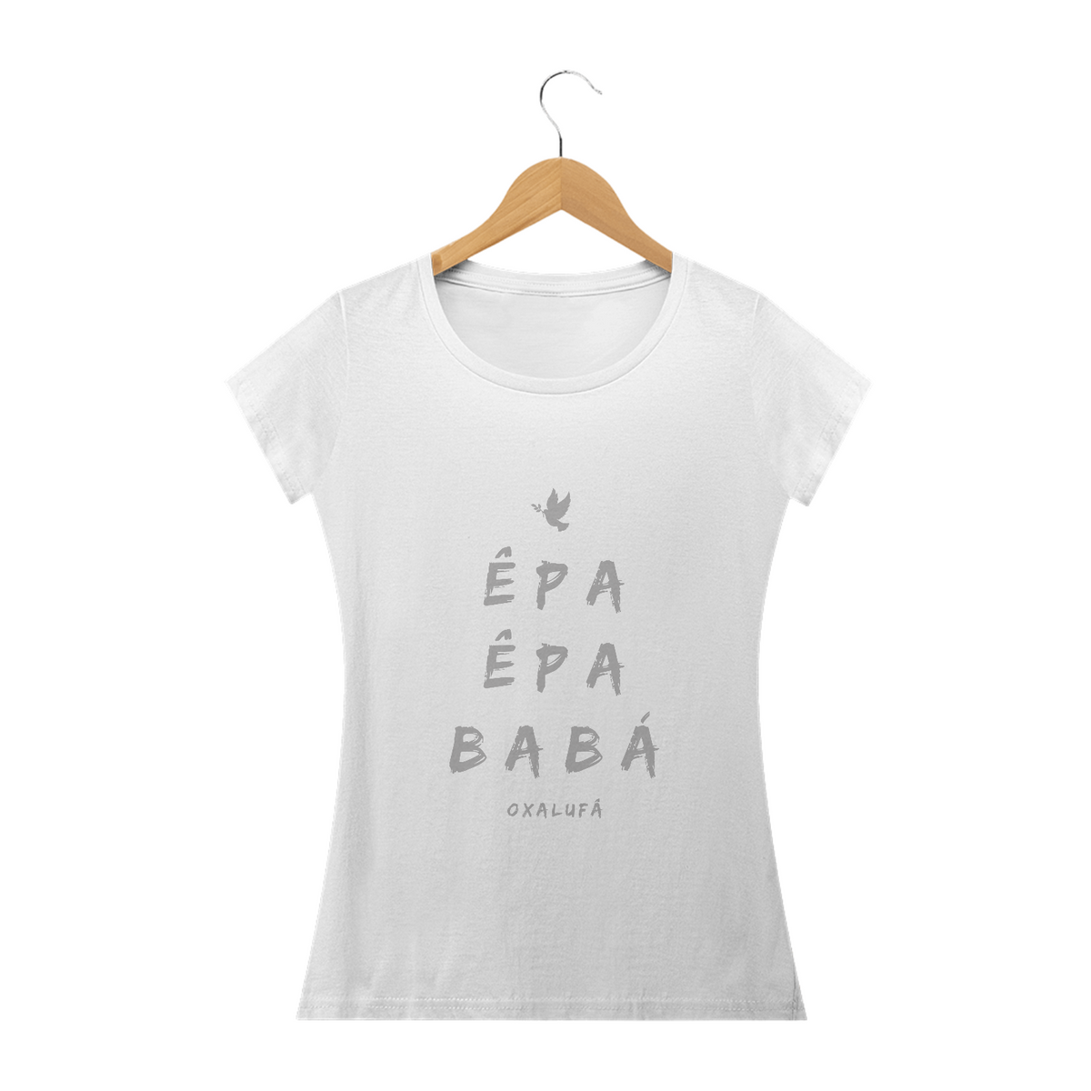 Nome do produto: Camiseta Feminina Òrìsànlá- Saudação Epa Epa Bàbá
