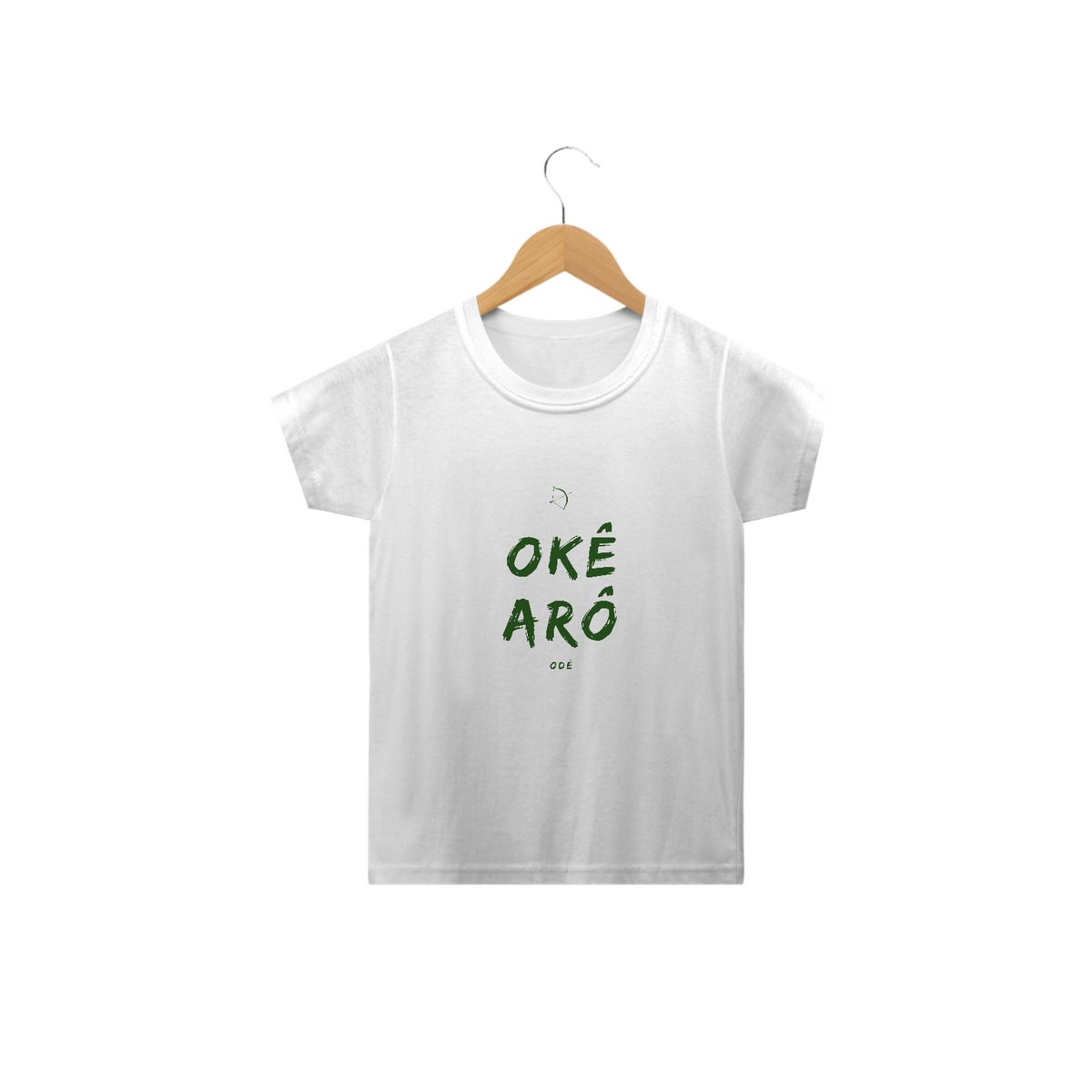 Nome do produto: Camiseta Infantil Ọ̀ṣọ́ọ̀sì Saudação Òkè Àró 100% Algodão Fio 24.1, 145g costura simples e gola ribana