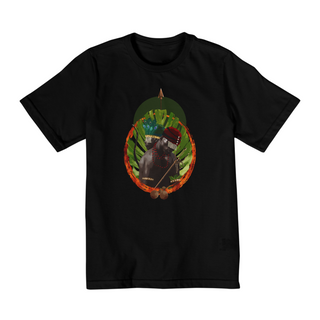 Camiseta Infantil Exu e Oxóssi  By Ziggy Artes 100% Algodão Fio 30.1 Malha Fria Gola Ribana Costura Reforçada 3X Sem Juros [Frete Grátis]