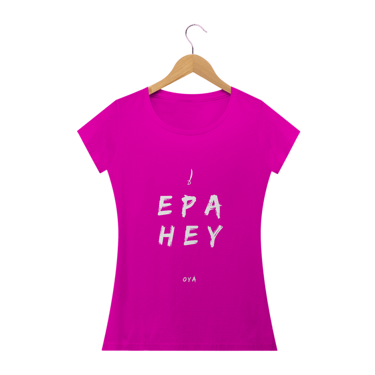 Nome do produto: Camiseta Feminina Oya Saudação  Epa Hey Oyá  