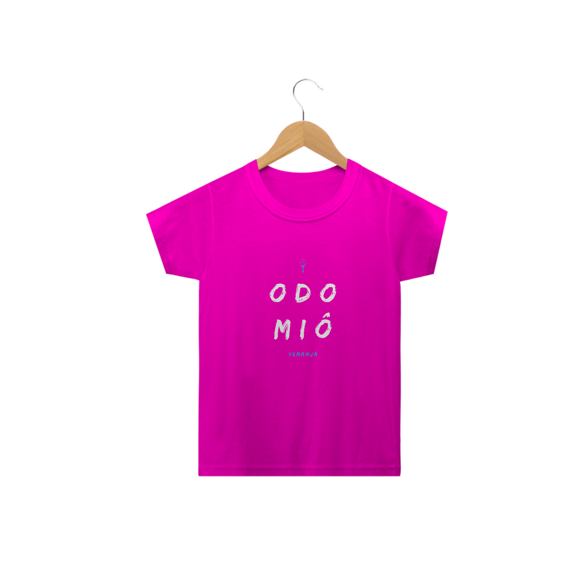 Nome do produto: Camiseta Yemanjá   Yemojá Infantil Saudação Odomiô 100% Algodão Fio 24.1, 145g costura simples e gola ribana