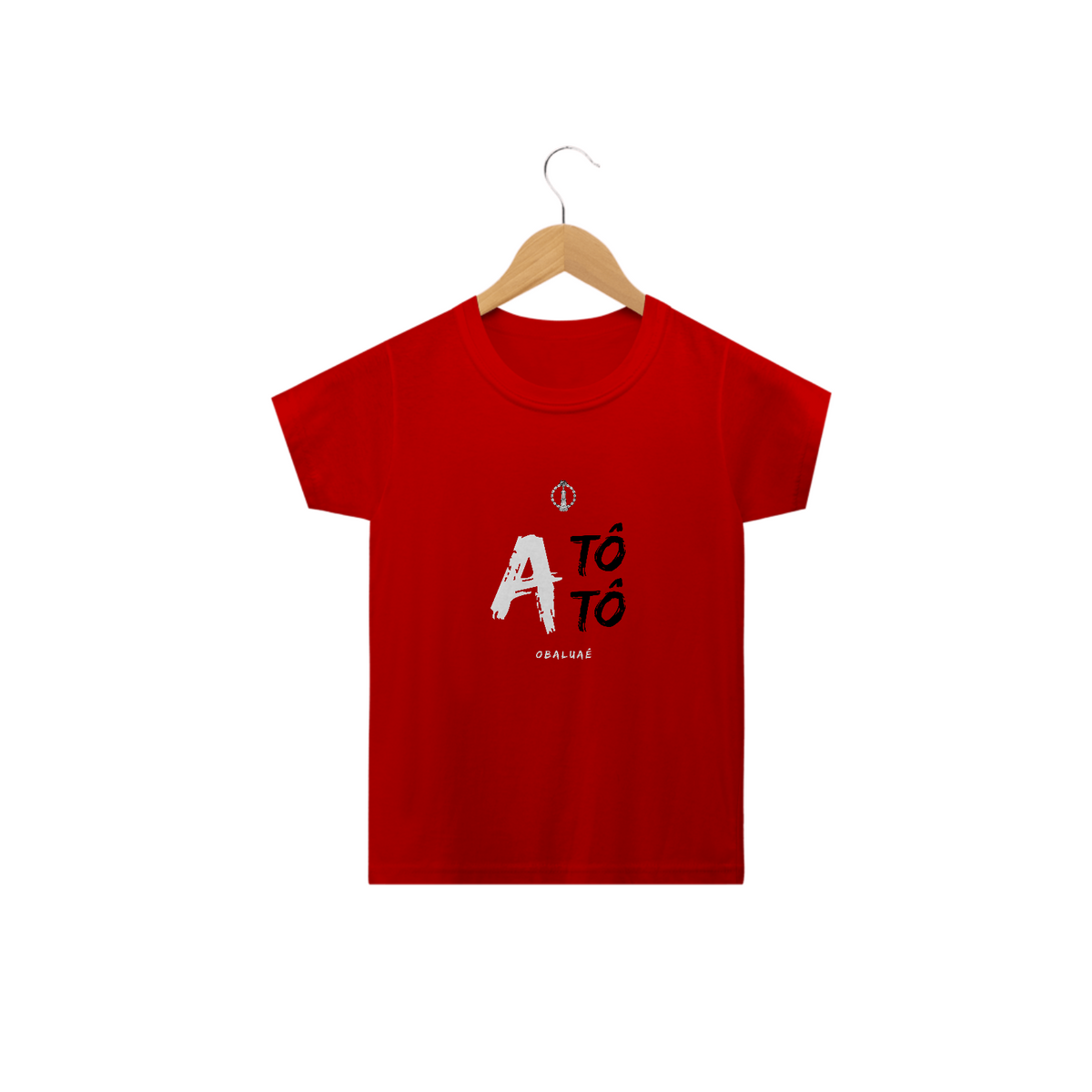Nome do produto: Camiseta Infantis Obalúwàiyé Saudação Obalúwàiyé Atótóo 100% Algodão Fio 24.1, 145g costura simples e gola ribana