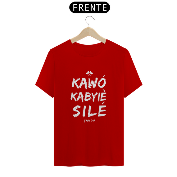 Camiseta Masculina Sango Xangô Saudação Kawó Kábíẹ̀sílẹ̀  Sàngó  - 100% Algodão Fio 30.1