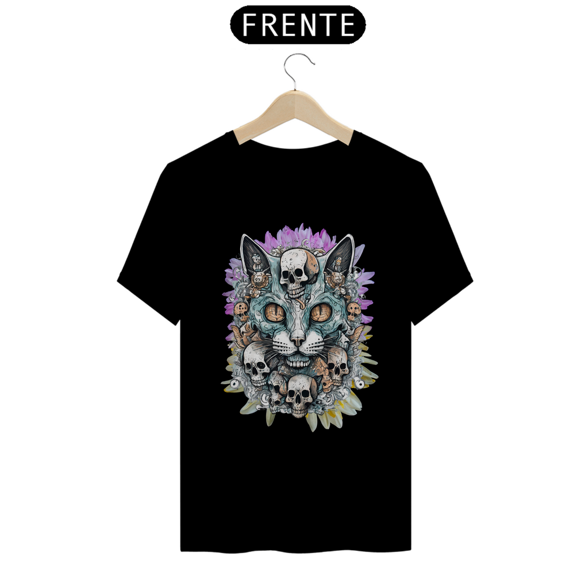 Nome do produto: Camiseta Soy Caveira  - Gato Skull