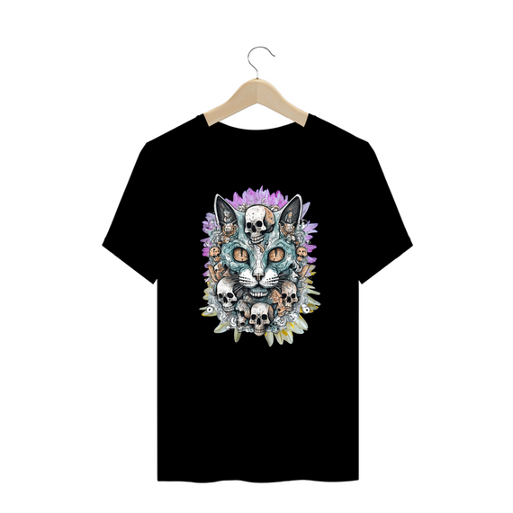 Camiseta Soy Caveira Plus Size - Gato Skull