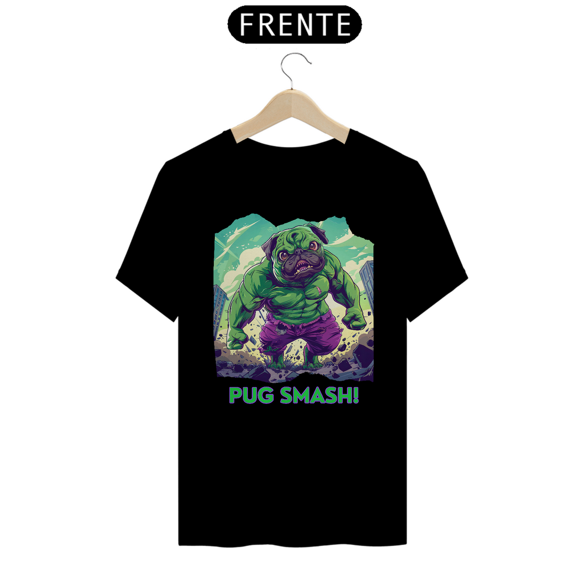 Nome do produto: Camiseta Unissex - Pug Smash!