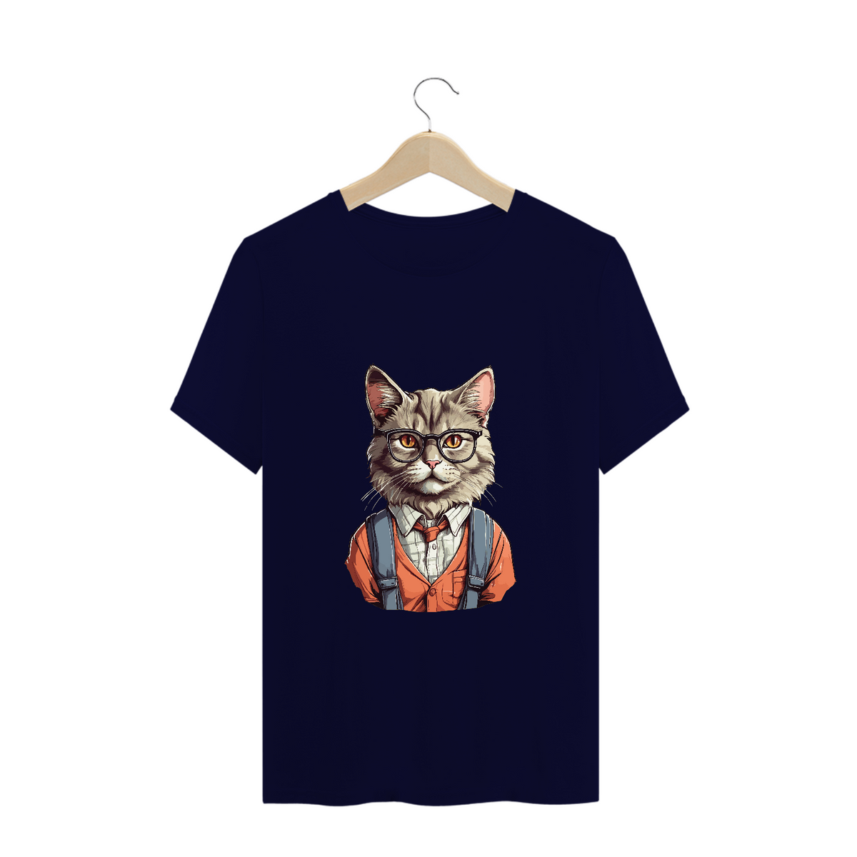 Nome do produto: T-Shirt Plus Size - Nerdy Cat