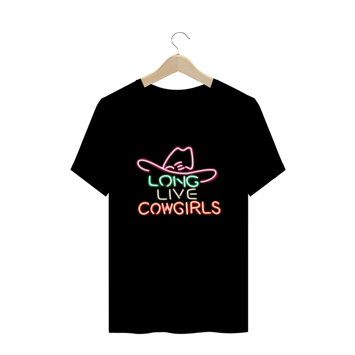 Nome do produto: T-Shirt Plus Size - Long Live Cowgirls Neon
