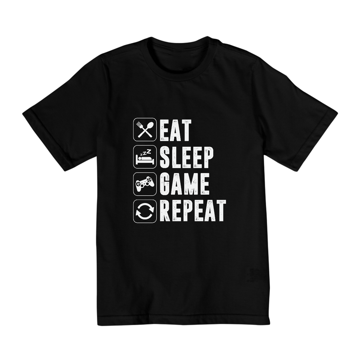 Nome do produto: T-Shirt Quality Infantil (10 a 14) - Eat Sleep Game Repeat
