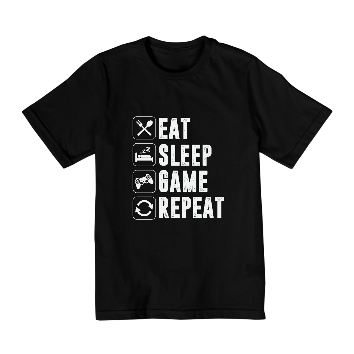 Nome do produto: T-Shirt Quality Infantil (2 a 8) - Eat Sleep Game Repeat