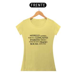 Nome do produtoCamiseta Feminina Estonada Baby Long Autoras Brasileiras