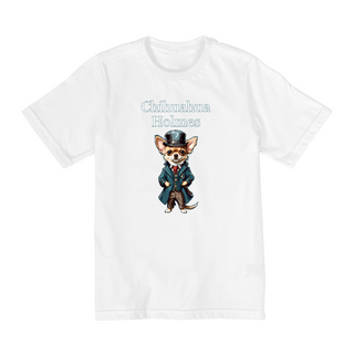 Nome do produtoChihuahua Holmes - Camiseta Infantil (10 ao 14)