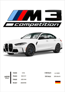 POSTER BMW M3 COMPETITION G80