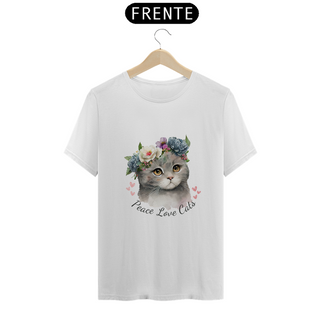 Camiseta Peace love cats
