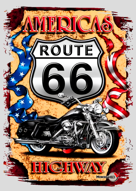Poster Rota 66 Harley Davidson