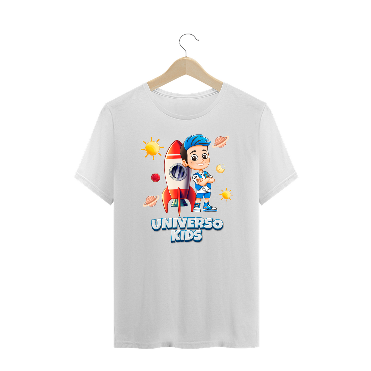 Nome do produto: Camiseta Plus Size Universo kids FOGUETE