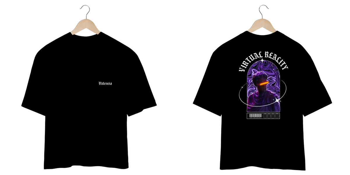 Nome do produto: CAMISETA PREMIUM VALENCIA OVERSIZED VIRTUAL REALITY