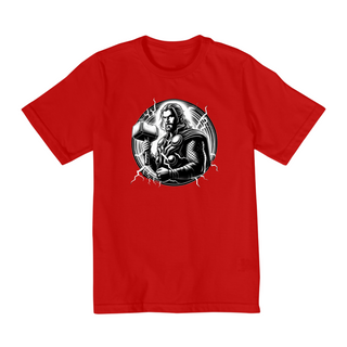 Nome do produtoPequeno Deus do Trovão: Camiseta do Thor para Mini-Heróis