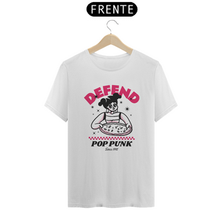 Nome do produtoCamiseta Defend Pop Punk - Pizza Woman  (unissex)