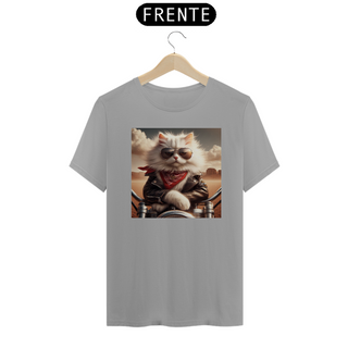 Nome do produtoCamiseta Unissex - Gato jaqueta de couro 