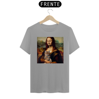 Nome do produtoCamiseta Unissex - Monalisa com gato