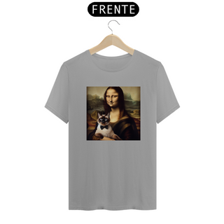 Nome do produtoCamiseta Unissex - Monalisa com gato