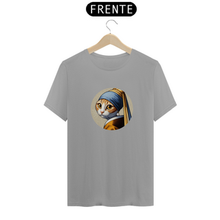 Nome do produtoCamiseta Unissex - Gata com brinco de pérola