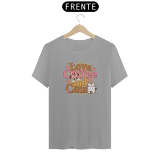 Nome do produtoCamiseta Unissex - Love Coffee and Cats