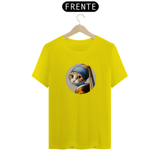 Nome do produtoCamiseta Unissex - Gata com brinco de pérola