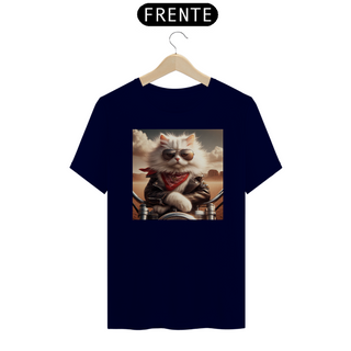 Nome do produtoCamiseta Unissex - Gato jaqueta de couro 