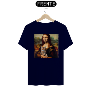 Nome do produtoCamiseta Unissex - Monalisa com gato