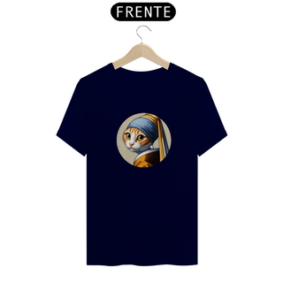 Nome do produtoCamiseta Unissex - Gata com brinco de pérola