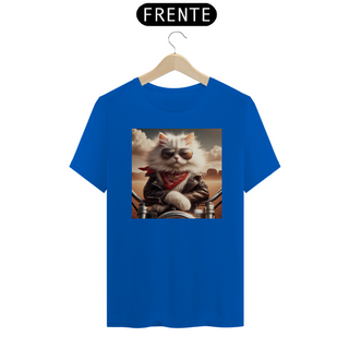 Nome do produtoCamiseta Unissex - Gato jaqueta de couro 