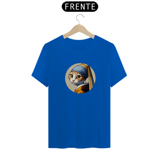 Nome do produtoCamiseta Unissex - Gata com brinco de pérola