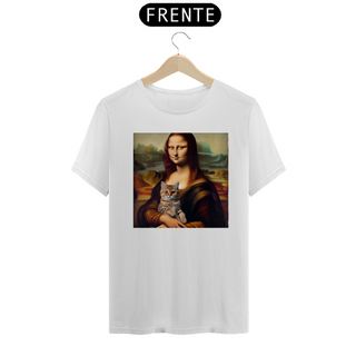 Nome do produtoCamiseta Unissex - Monalisa com gato