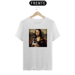 Nome do produtoCamiseta Unissex - Monalisa com gato