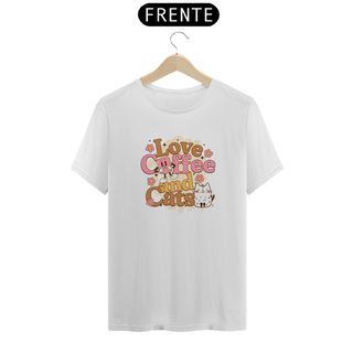 Nome do produtoCamiseta Unissex - Love Coffee and Cats