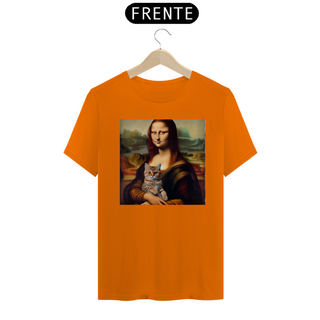 Nome do produtoCamiseta Unissex - Monalisa com gato