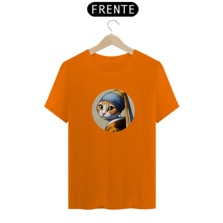 Nome do produtoCamiseta Unissex - Gata com brinco de pérola