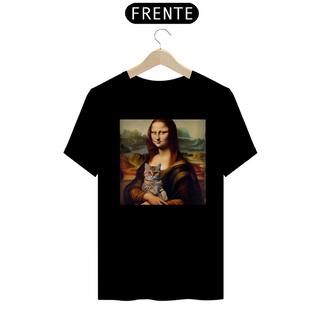 Nome do produtoCamiseta Unissex - Monalisa com gato