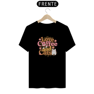 Nome do produtoCamiseta Unissex - Love Coffee and Cats